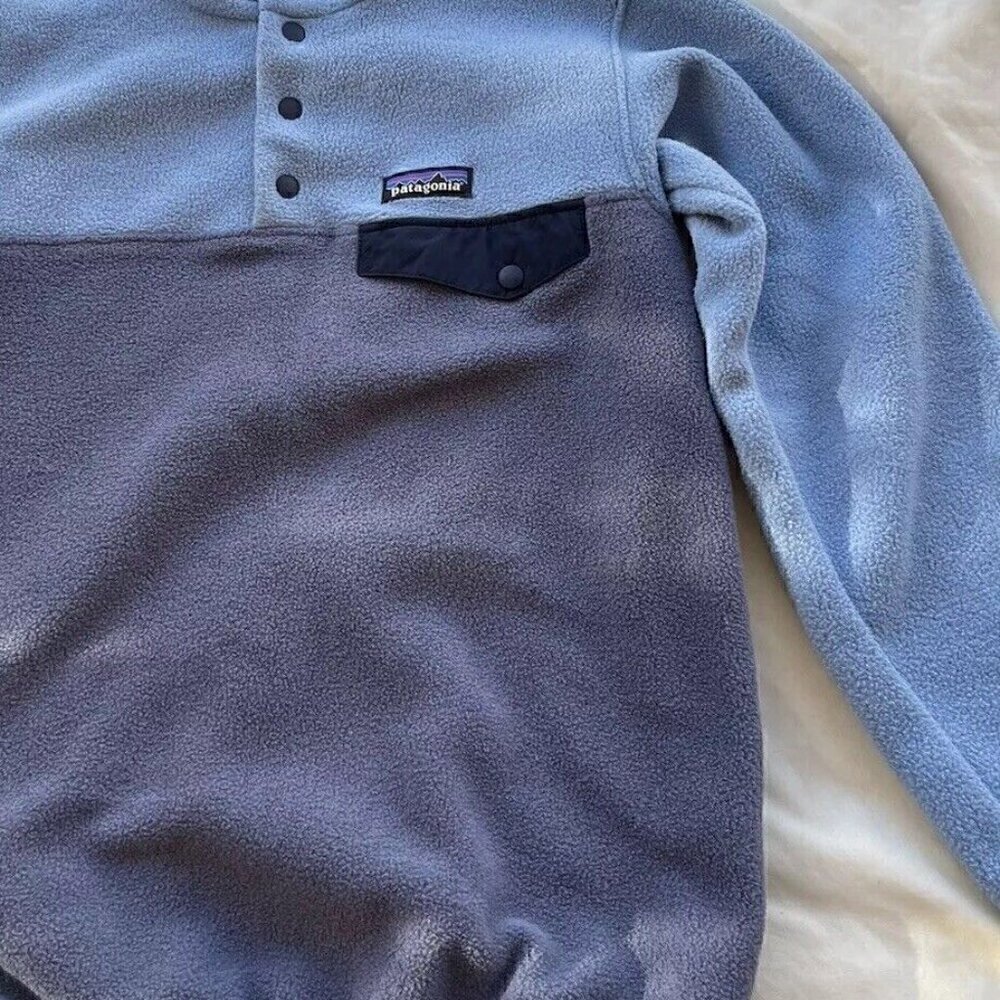 Vintage Patagonia Men's Synchilla Snap-T Fleece Pullover Jacket Blue Sz XXS